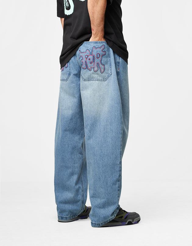 Butter Goods Blotch Denim Jeans - Streaky Blue