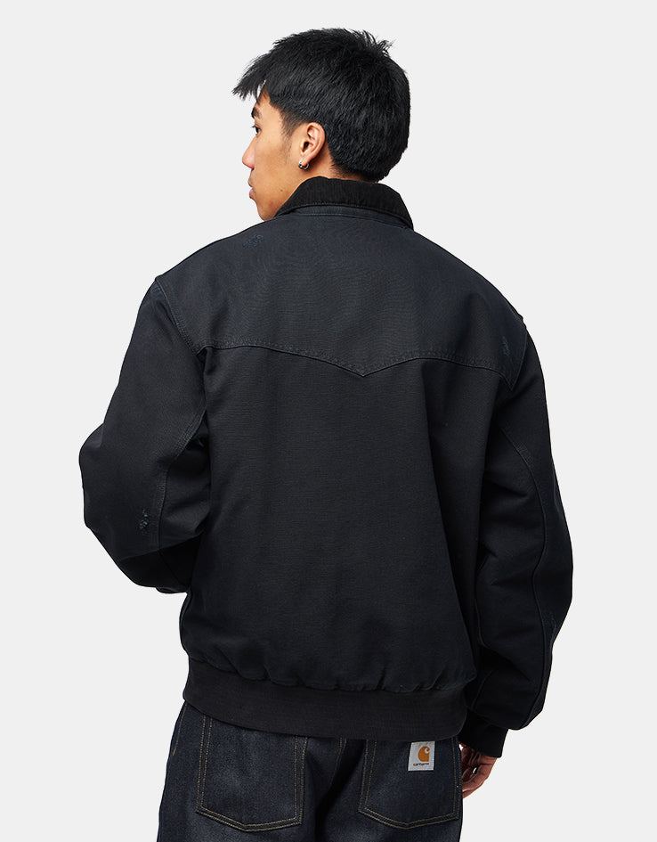 Carhartt WIP OG Santa Fe Jacket - Black/Black (Grind Wash)