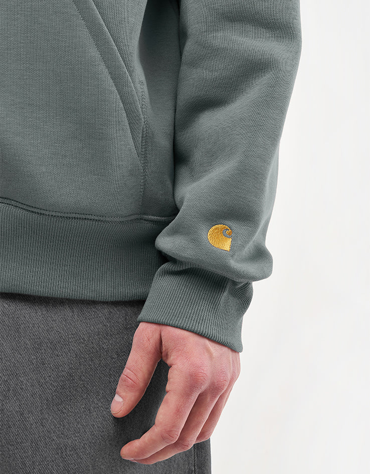 Carhartt WIP Hooded Chase Sweat - Velvet Green/Gold