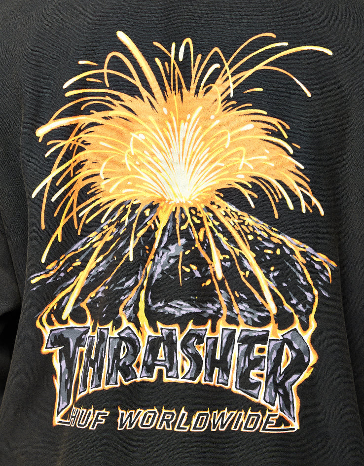 HUF x Thrasher Meltdown Heavyweight Hoodie - Washed Black – Route One