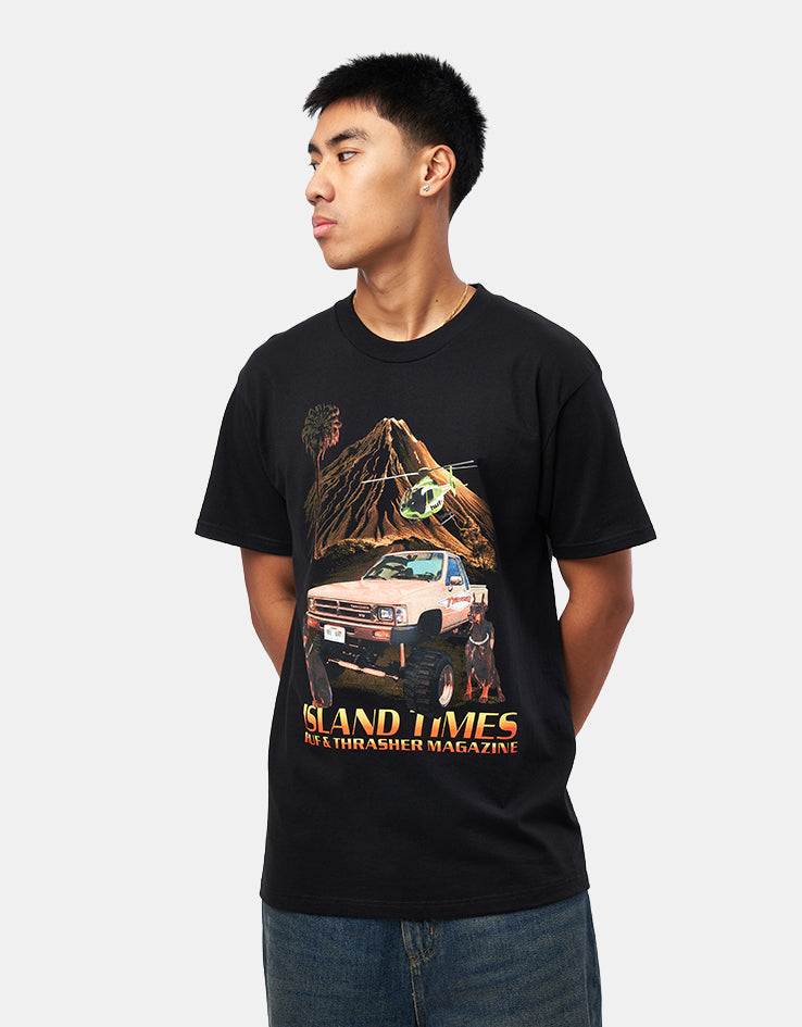 HUF x Thrasher Island Times T-Shirt - Black