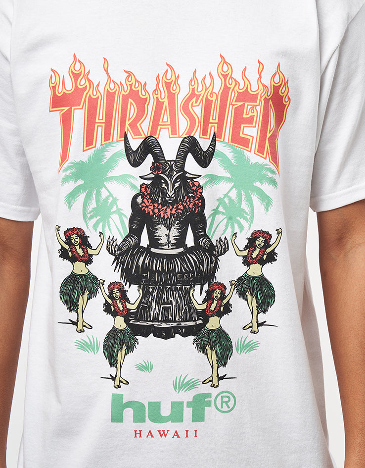 HUF x Thrasher Goat Luau T-Shirt - White