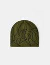 ICHPIG Razor Reversible Skull Beanie - Olive/Orange