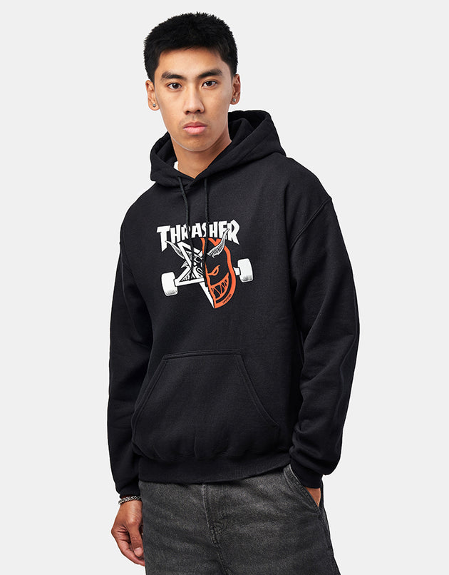 Thrasher x Spitfire Thrash & Burn Pullover Hoodie - Black