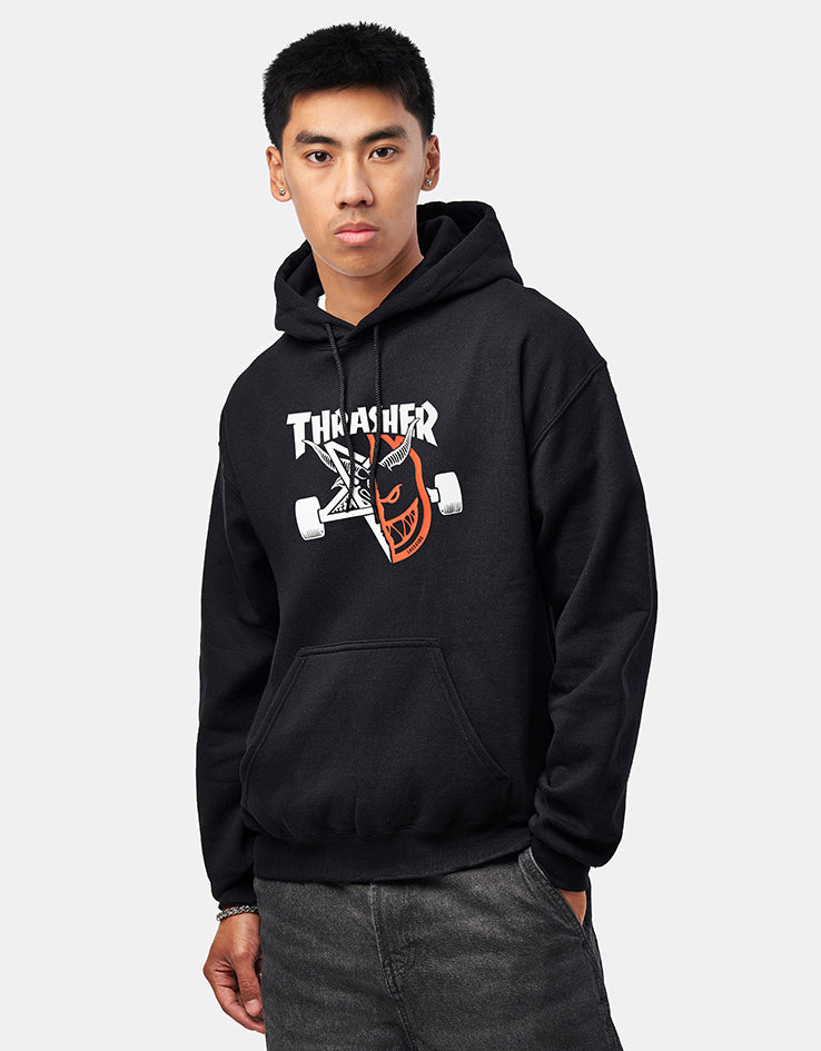 Thrasher x Spitfire Thrash & Burn Pullover Hoodie - Black