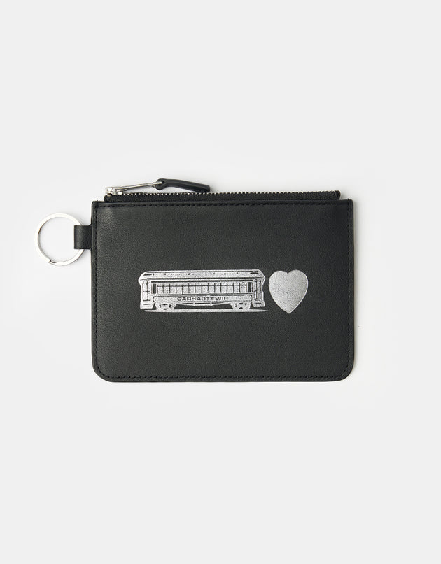 Carhartt WIP Deconstructed Leather Wallet - Black/Silver