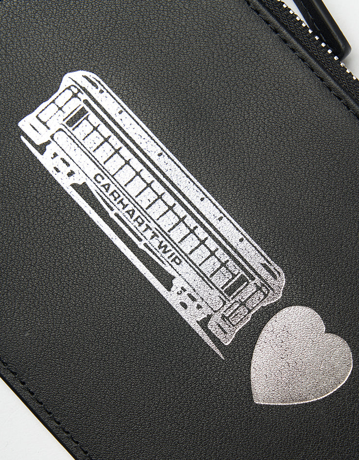 Carhartt WIP Deconstructed Leather Wallet - Black/Silver