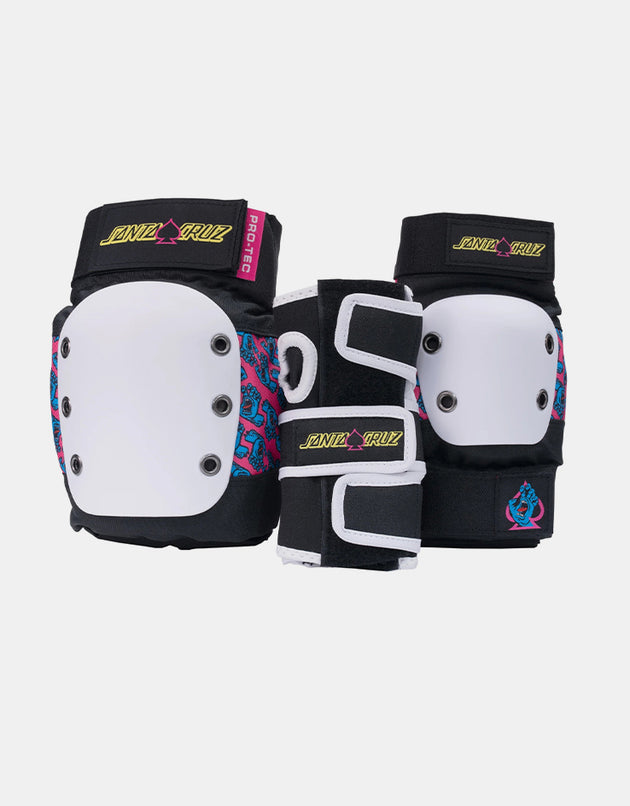 Pro-Tec x Santa Cruz Street Triple Pad Set - Black/White/Pink