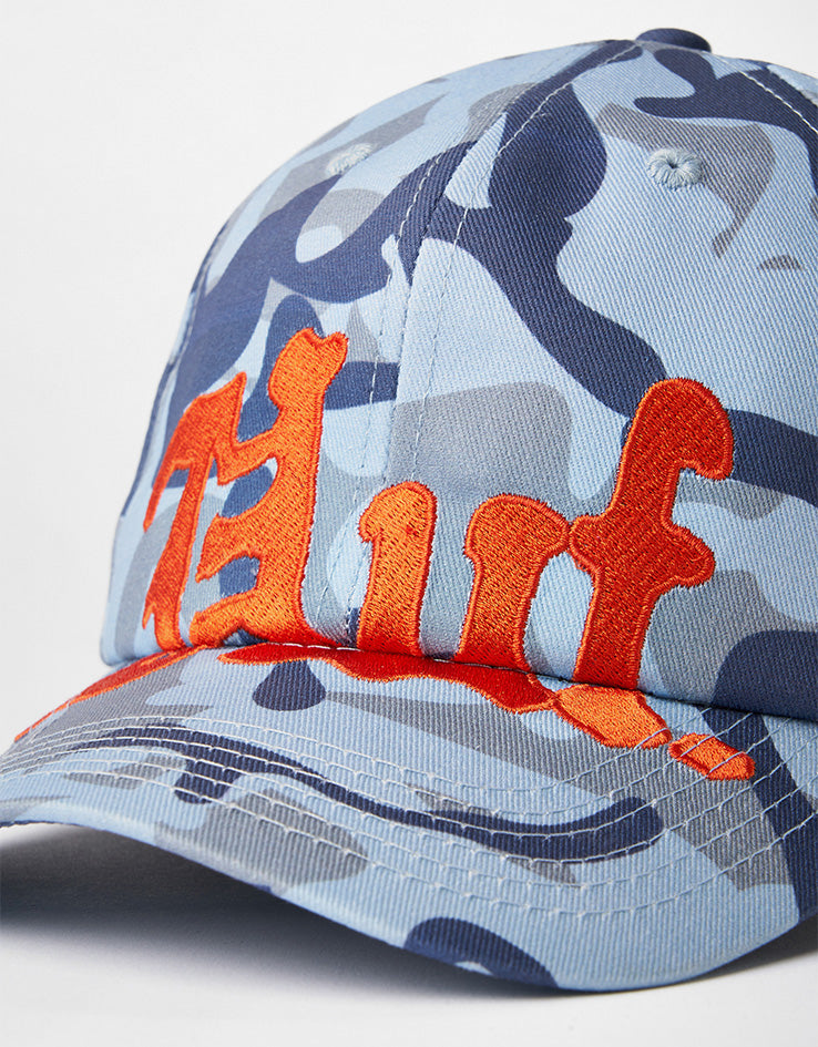 HUF Noble Camo 6 Panel Snapback Cap - Ice Blue