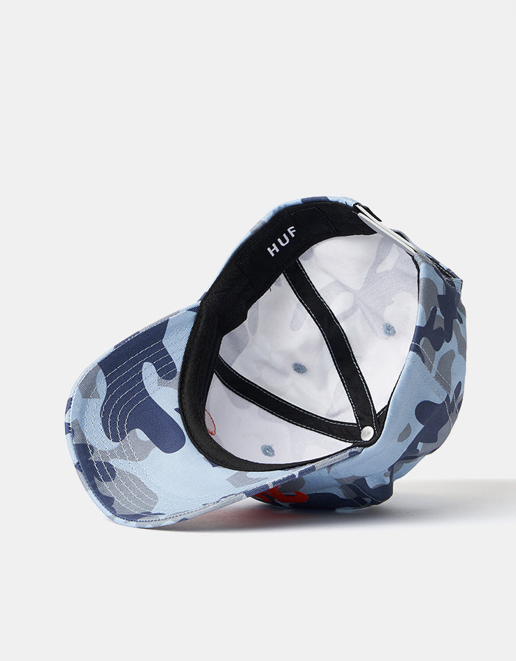 HUF Noble Camo 6 Panel Snapback Cap - Ice Blue