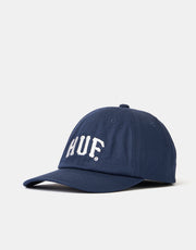 HUF Arch Logo 6 Panel Curved Visor Cap - Navy