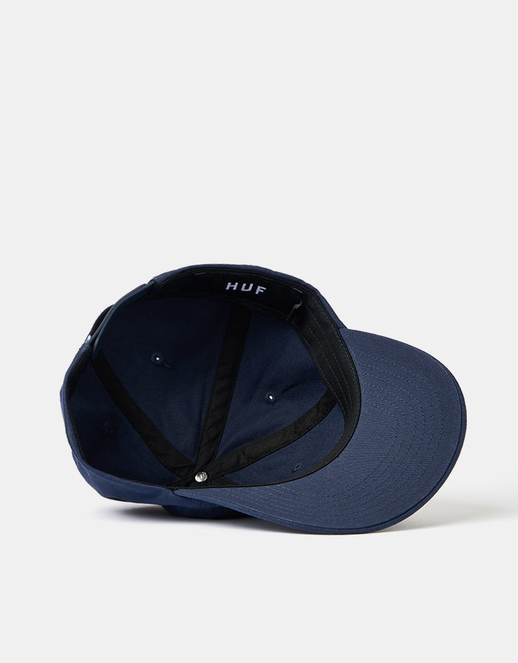 HUF Arch Logo 6 Panel Curved Visor Cap - Navy – Route One