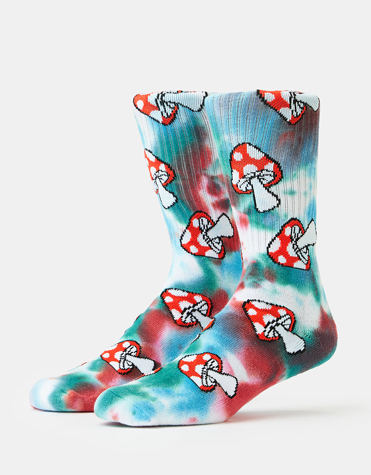 HUF Microdose Tiedye Crew Socks - Red