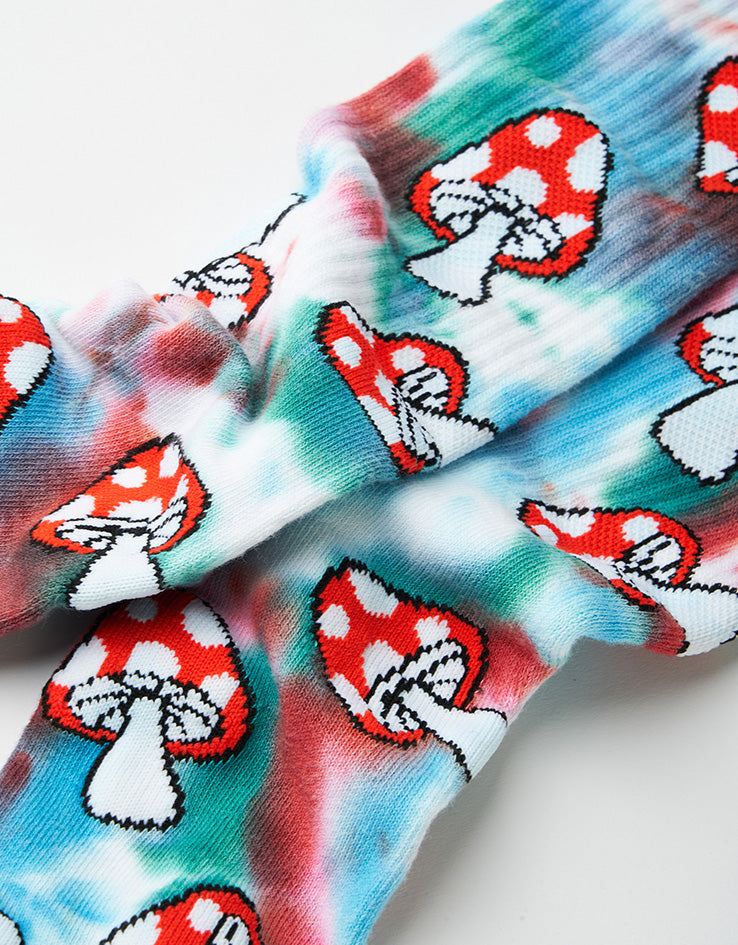HUF Microdose Tiedye Crew Socks - Red