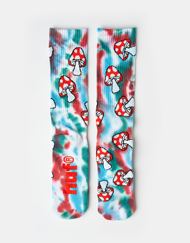 HUF Microdose Tiedye Crew Socks - Red