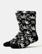 HUF Arctic Plantlife Fuzzy Crew Socks - Black