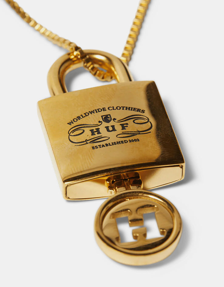 HUF Lock & Key Pendant - Gold