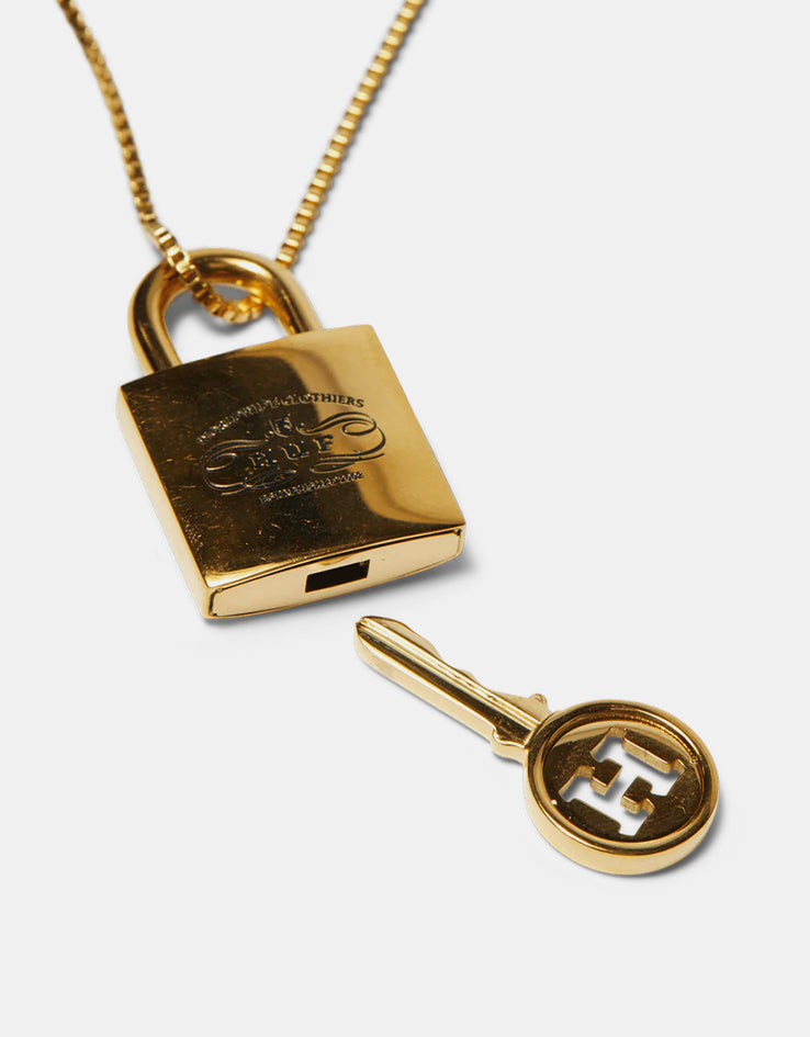 HUF Lock & Key Pendant - Gold
