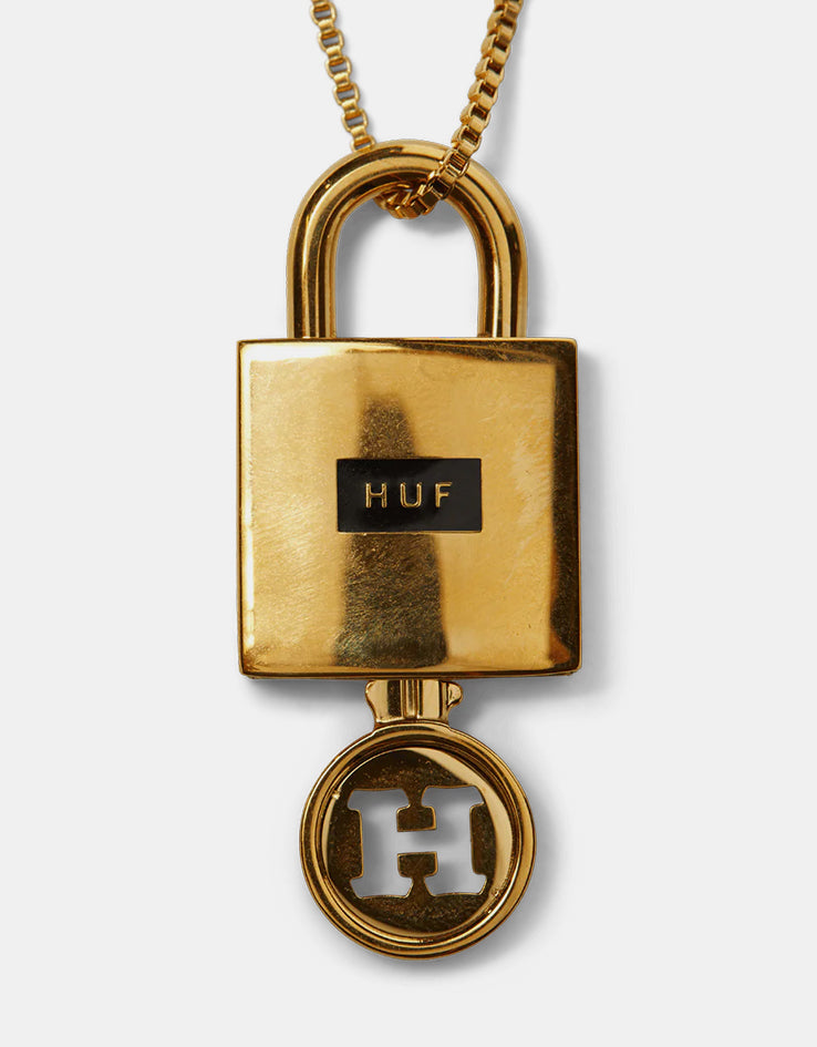 HUF Lock & Key Pendant - Gold