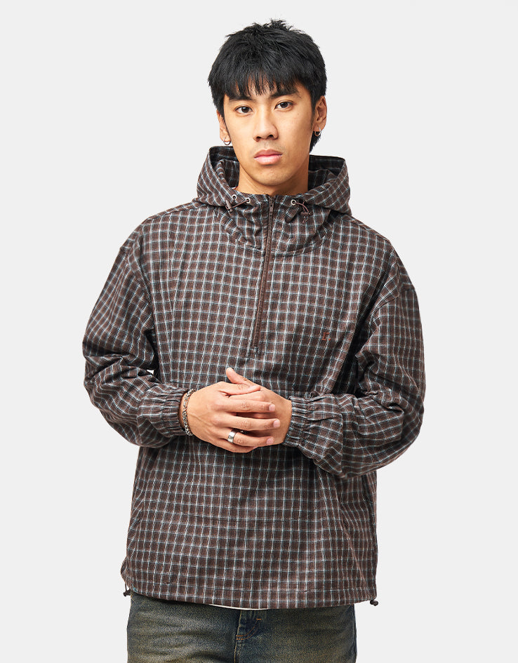 Route One Checked Pullover Anorak - Plaid (Brown)
