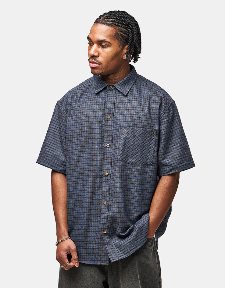 Route One Austin S/S Shirt - Plaid (Grey/Blue)