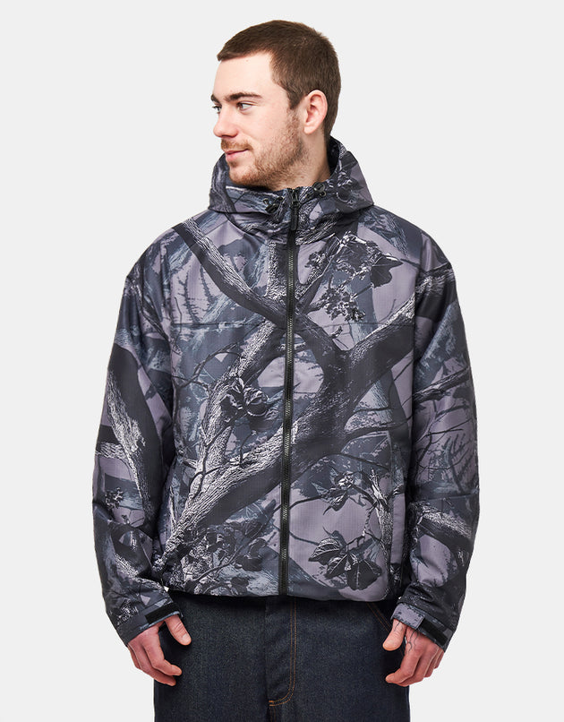 Route One Windbreaker Jacket - Tree Camo (Black)