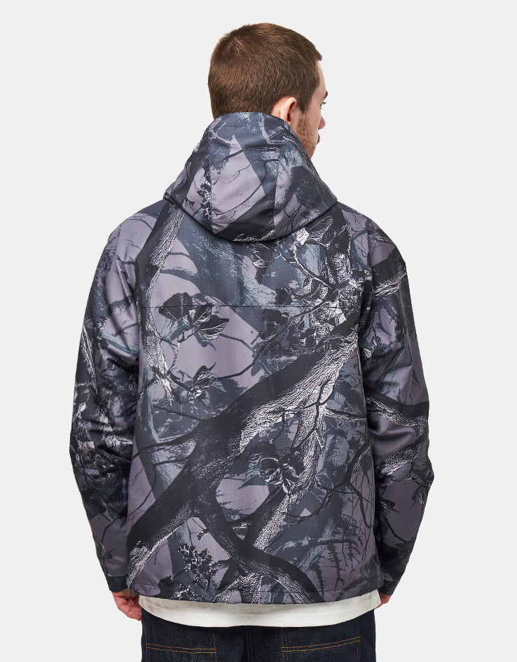 Tree Design Track Jacket Route One Windbreaker Jacket - Tree Camo (Black)