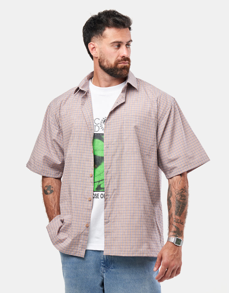 Route One Noah S/S Plaid Shirt - Brown/Blue