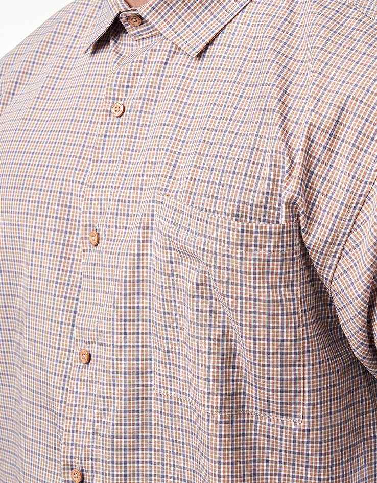Route One Noah S/S Plaid Shirt - Brown/Blue