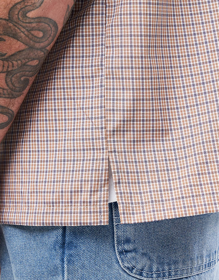 Route One Noah S/S Plaid Shirt - Brown/Blue