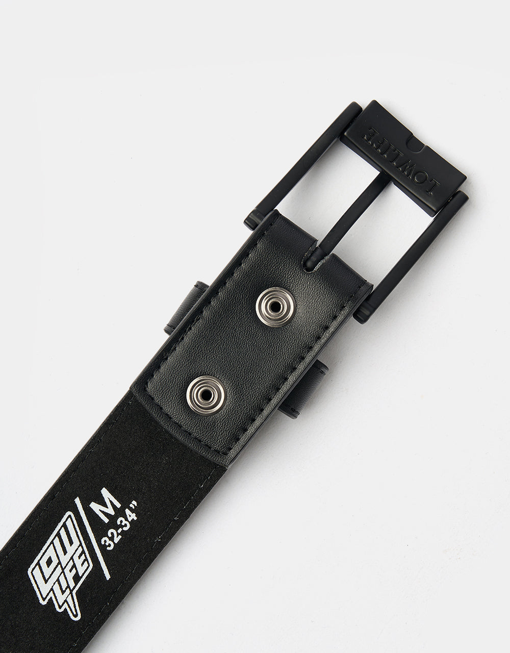 Lowlife Triple S Studded Leather Belt - Matt Black