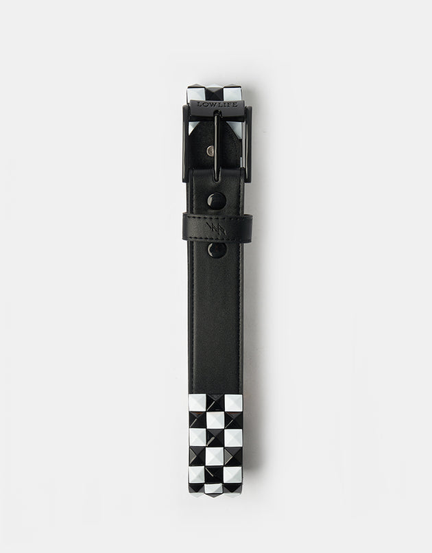 Lowlife Triple S Studded Leather Belt - Black and White