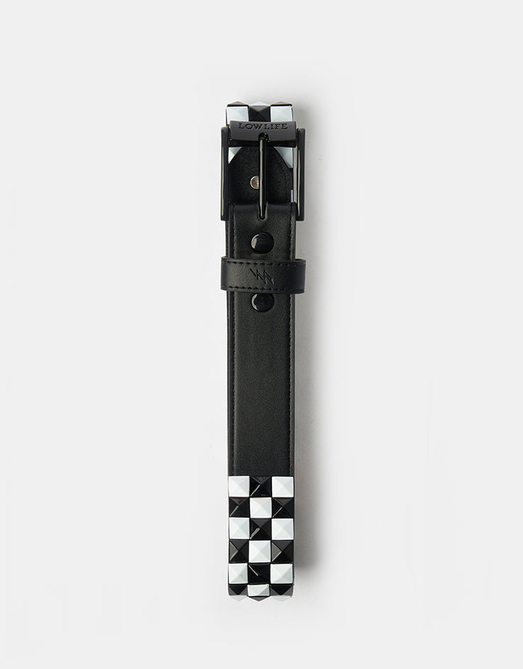 Lowlife Triple S Studded Leather Belt - Black and White