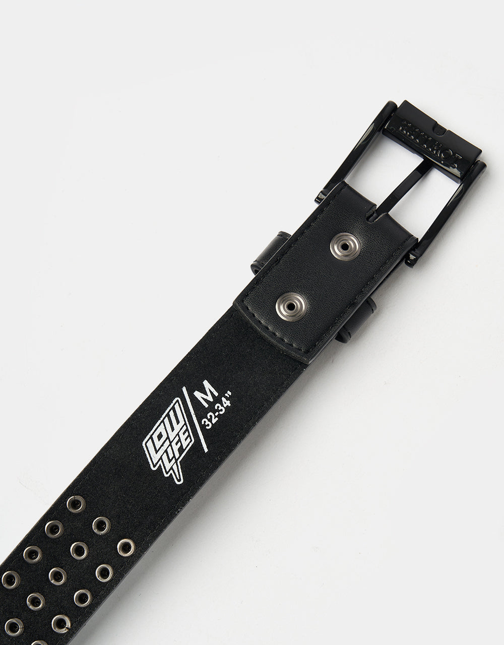 Lowlife Triple S Studded Leather Belt - Black and White
