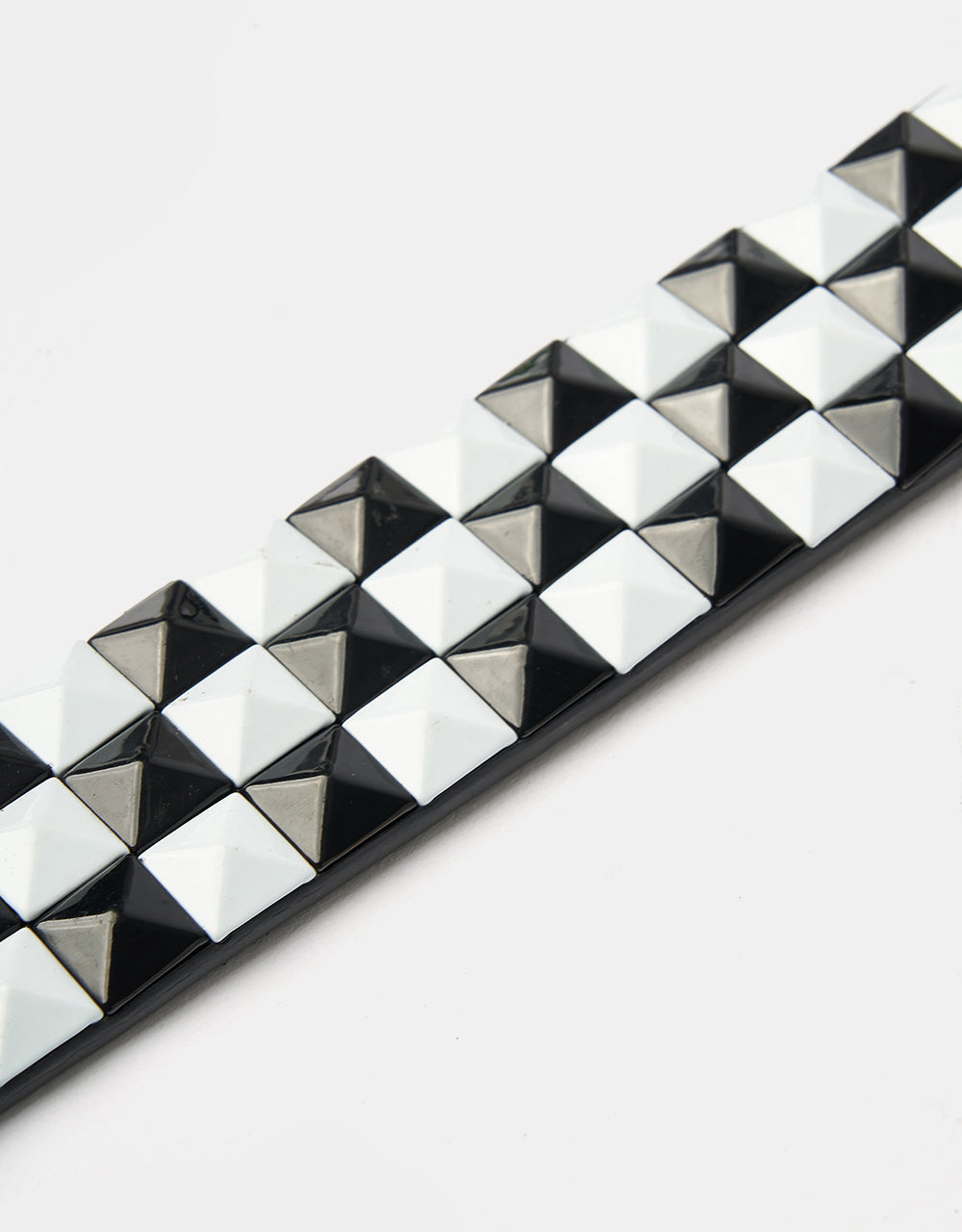 Lowlife Triple S Studded Leather Belt - Black and White