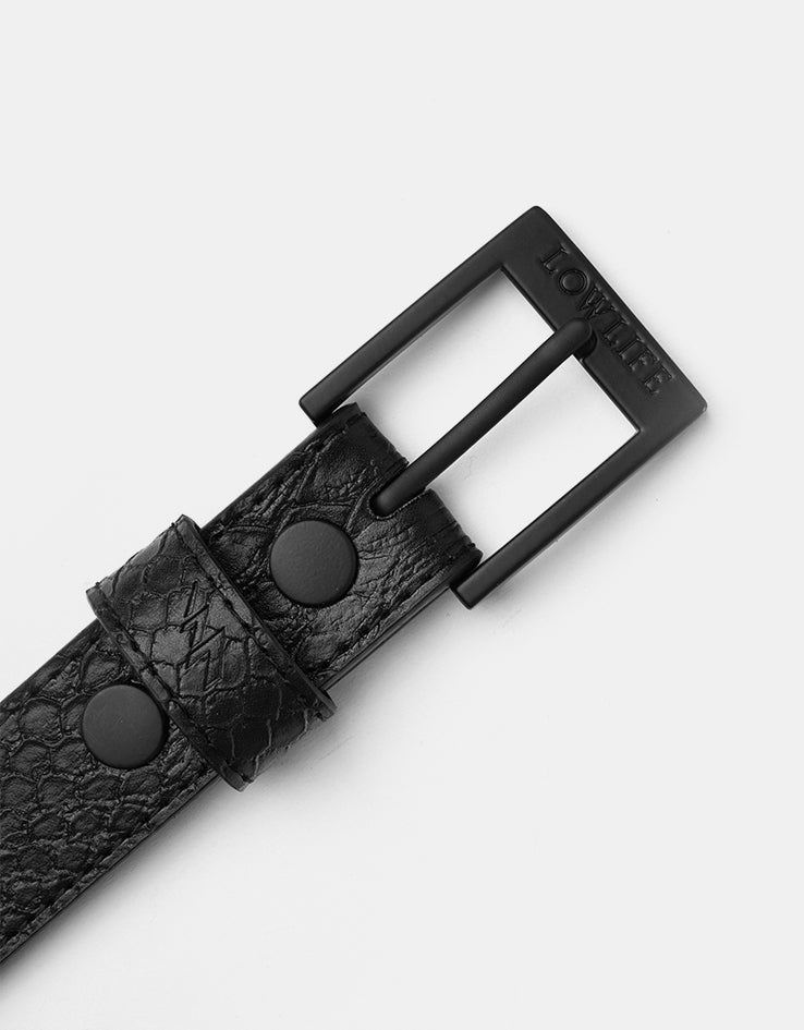 Lowlife Dub Leather Belt - Black Snakeskin