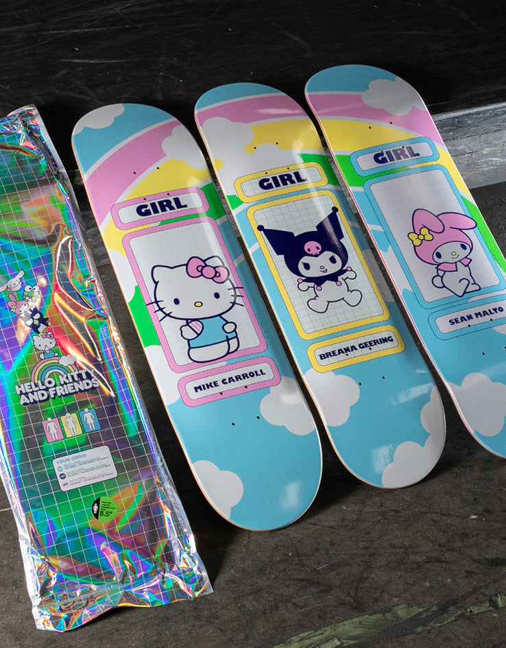 Girl Carroll Hello Kitty Rainbow 'BLIND BAG' G053 Skateboard Deck - 8.5"