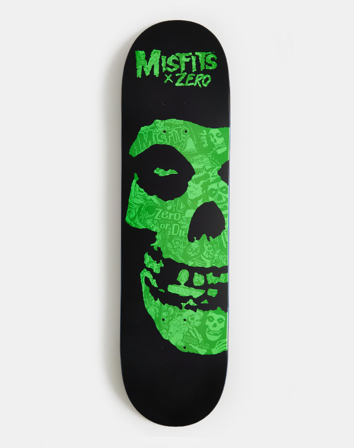 Zero x Misfits Fiend Skull Collage Skateboard Deck - 8.375"