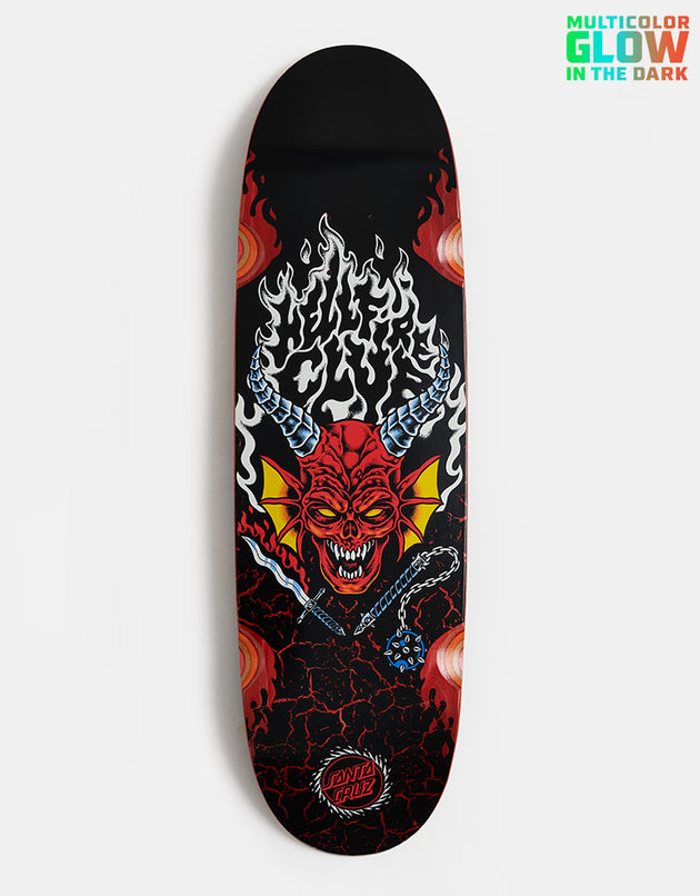 Santa Cruz x Stranger Things Hellfire Club Flames Skateboard Deck - 9"