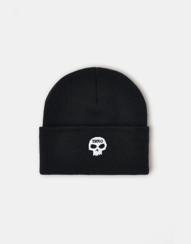 Zero Embroidered Single Skull Beanie - Black