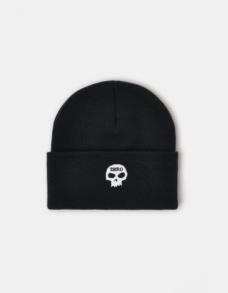 Zero Embroidered Single Skull Beanie - Black