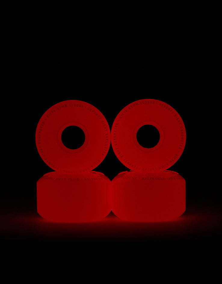 Ricta Clouds GITD Red 78a Skateboard Wheels - 55mm