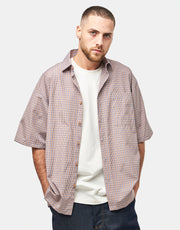 Route One Terrance S/S Plaid Shirt - Brown