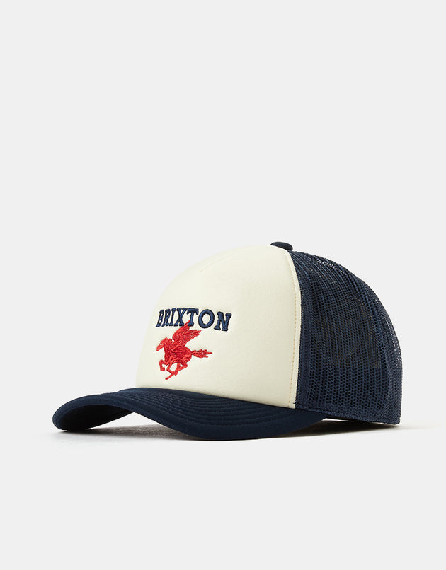 Brixton Pegasus Netplus Trucker Cap - Whitecap/Navy