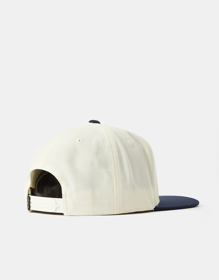 Brixton Oath III Snapback Cap - Off White/Midnight Blue