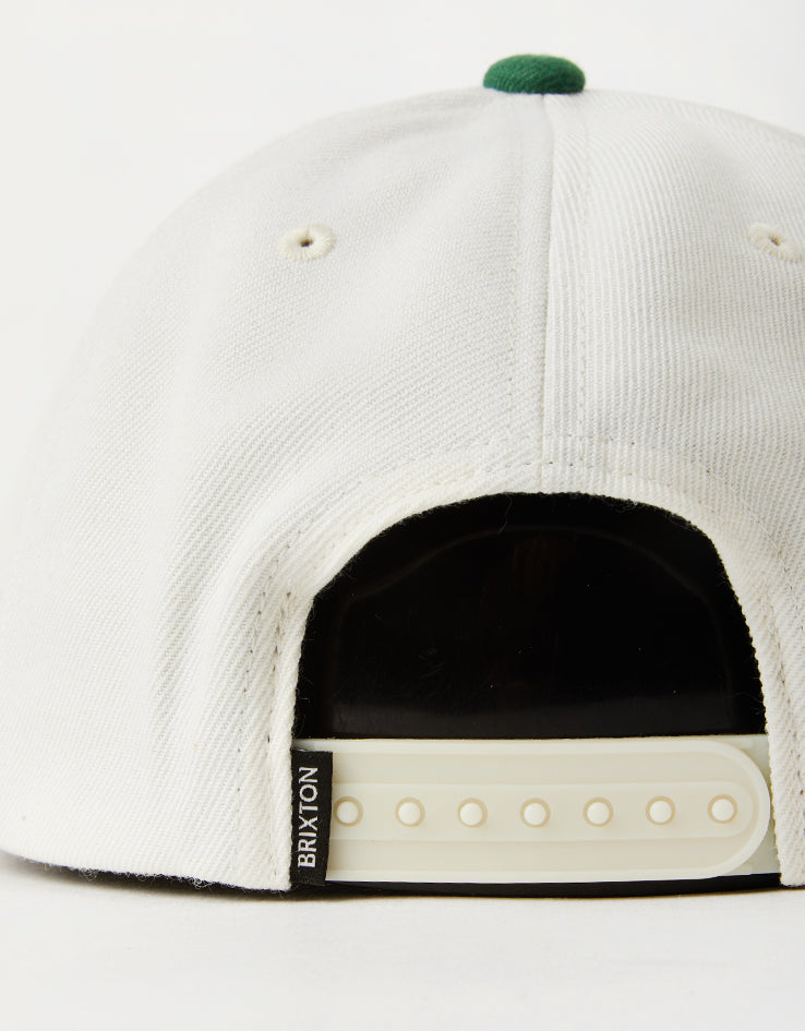 Brixton Linwood Netplus Snapback Cap - Off White/Primal Green