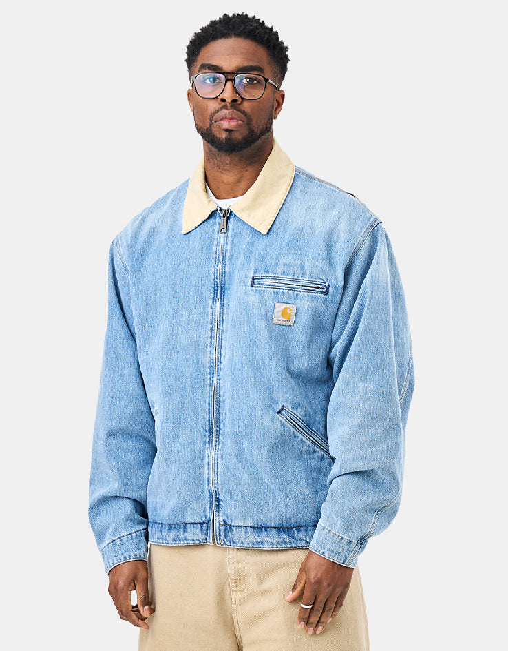 Carhartt WIP OG Detroit Jacket - Blue/Dusty H Brown (Burst Washed)