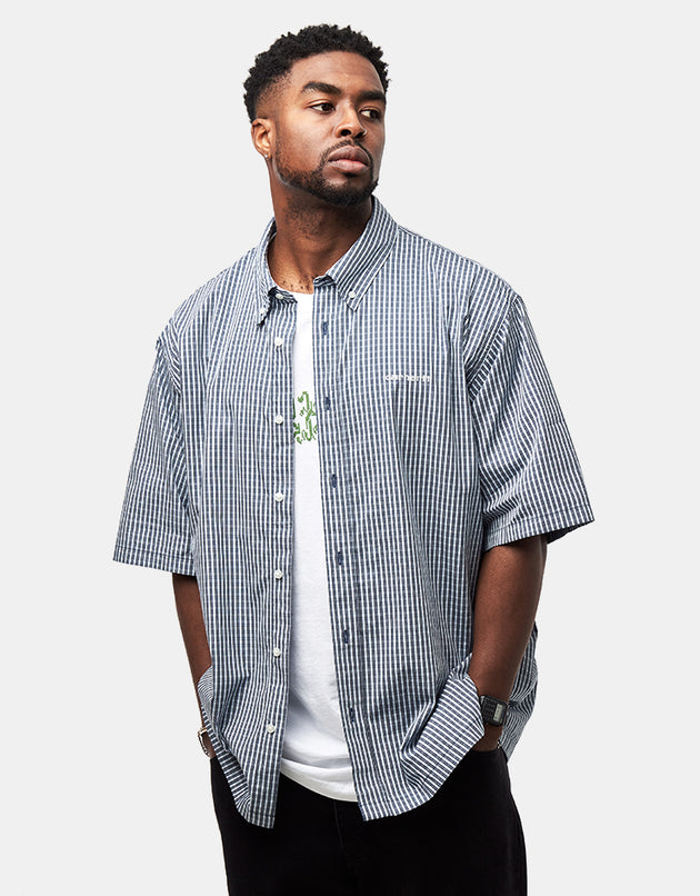 Carhartt WIP S/S Groff Shirt - Groff Check/Blue River