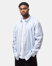 Carhartt WIP L/S Deven Shirt - Deven Stripe/Bleach/White