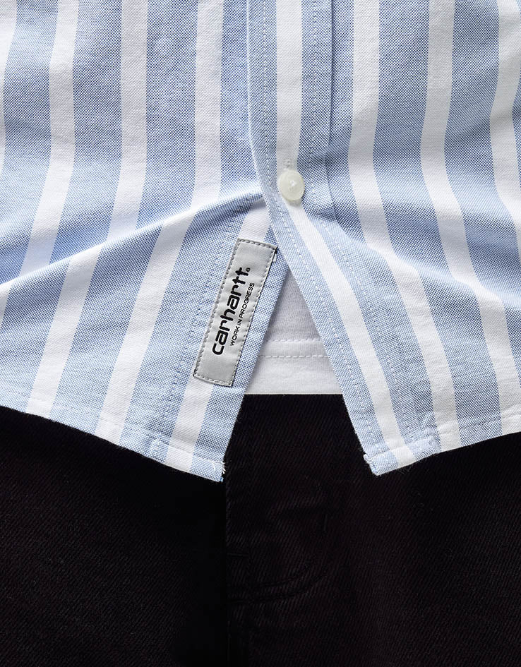 Carhartt WIP L/S Deven Shirt - Deven Stripe/Bleach/White